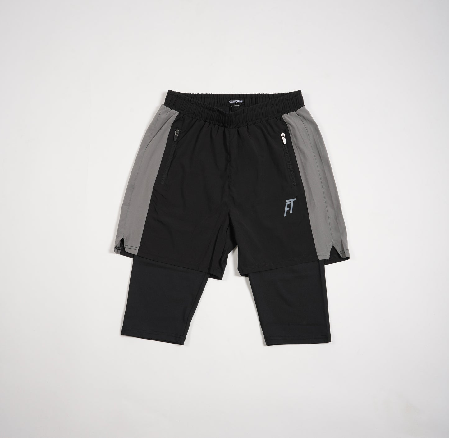 F&T Mens Sport Active 2 In 1 Shorts (knee length)